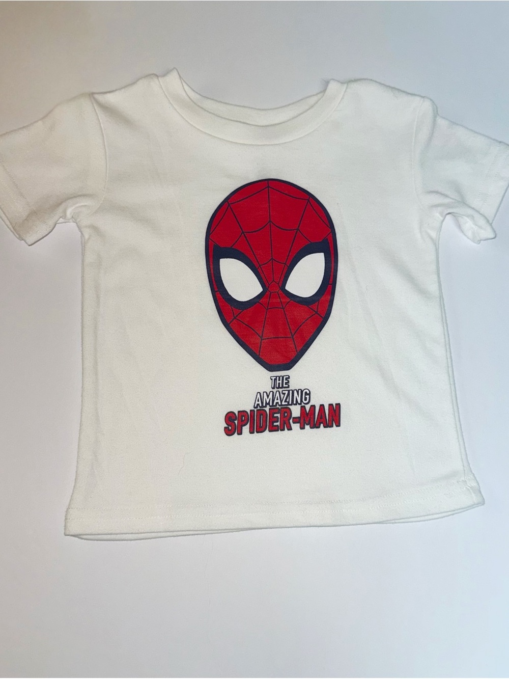 Marvel White Tee with Red Spider-Man Mask Graphic